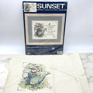 Dimensions Sunset FRIENDSHIP GROWS Cross Stitch Kit 13706 Almost Finished 2003